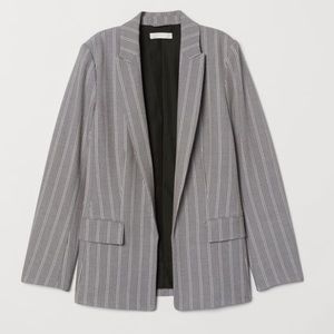 NWT H&M Straight-cut Blazer Gray/Striped